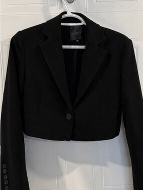 Dynamite Black Cropped Suit Jacket